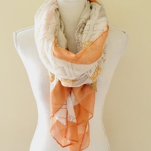 Hot Topic D&Y novelty parisian road map large square scarf